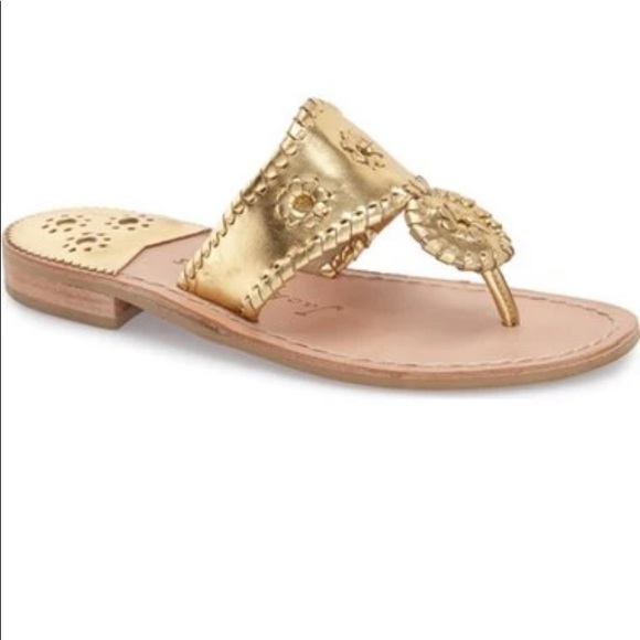Jack Rogers Shoes - Jack Rogers Gold Flat Jack Sandals